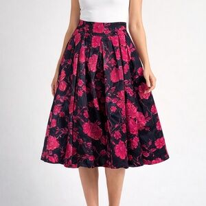 Talbots NWOT A-Line Skirt in Pink and Black Floral
